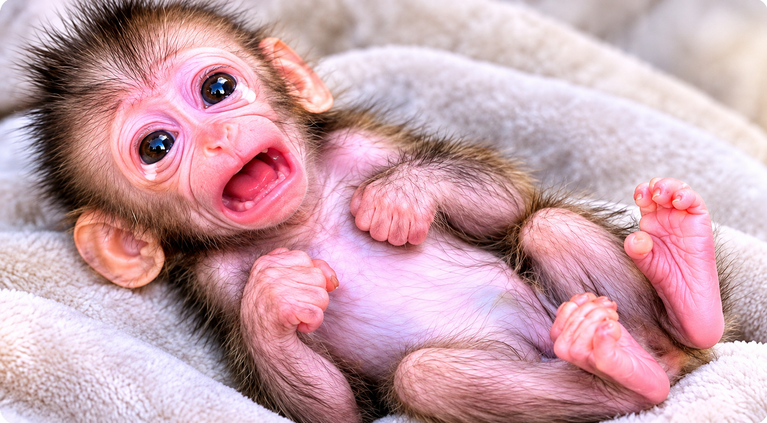 😭 Sad Video: Newborn Baby Monkey Screams When Papa Is Late With Milk! 🍼🐒💔